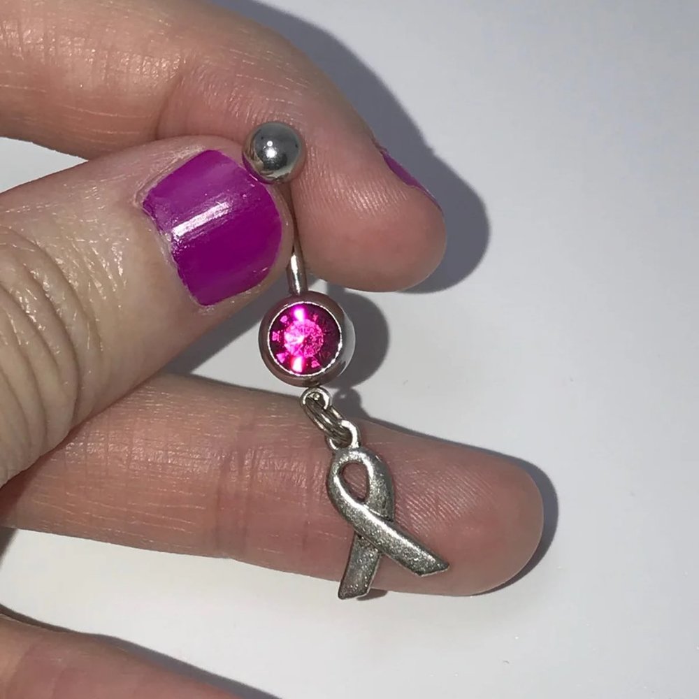 Awareness Ribbon Dangle Belly Rings - Picture 7 of 7